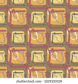 New colorful seamless pattern with doodle heart.