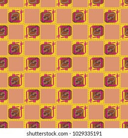 New colorful seamless pattern with doodle heart.