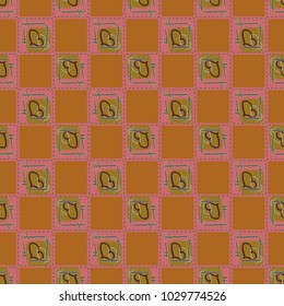 New colorful seamless pattern with doodle heart.