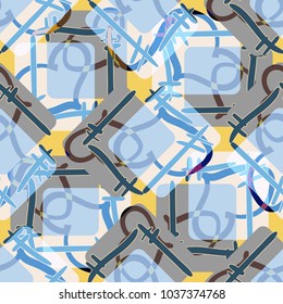 New colorful seamless pattern with doodle heart.