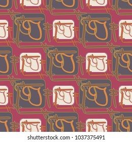 New colorful seamless pattern with doodle heart.