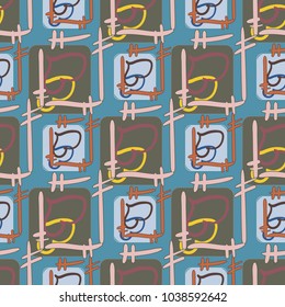 New colorful seamless pattern with doodle heart.