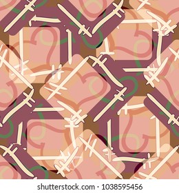 New colorful seamless pattern with doodle heart.