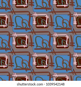 New colorful seamless pattern with doodle heart.