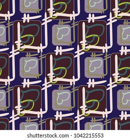 New colorful seamless pattern with doodle heart.