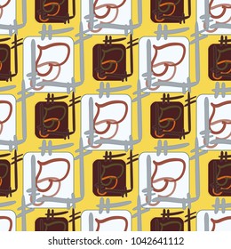 New colorful seamless pattern with doodle heart.