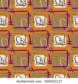 New colorful seamless pattern with doodle heart.