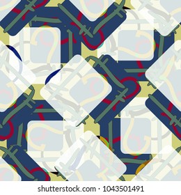 New colorful seamless pattern with doodle heart.
