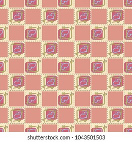 New colorful seamless pattern with doodle heart.
