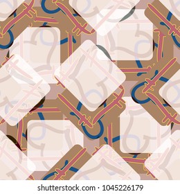 New colorful seamless pattern with doodle heart.