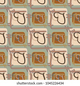 New colorful seamless pattern with doodle heart.