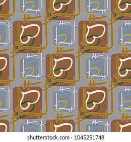 New colorful seamless pattern with doodle heart.
