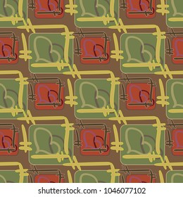New colorful seamless pattern with doodle heart.
