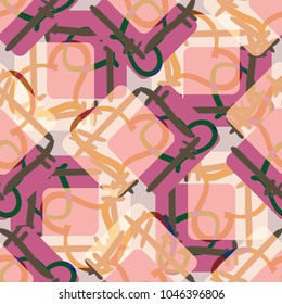 New colorful seamless pattern with doodle heart.