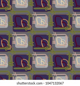 New colorful seamless pattern with doodle heart.