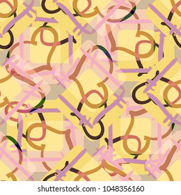 New colorful seamless pattern with doodle heart.