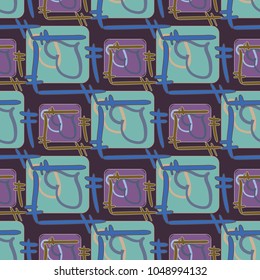 New colorful seamless pattern with doodle heart.