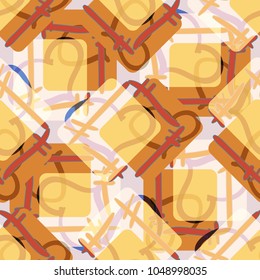 New colorful seamless pattern with doodle heart.