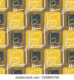 New colorful seamless pattern with doodle heart.