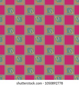 New colorful seamless pattern with doodle heart.