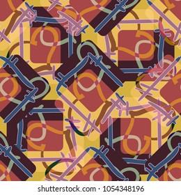 New colorful seamless pattern with doodle heart.