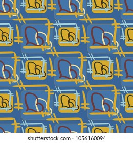 New colorful seamless pattern with doodle heart.
