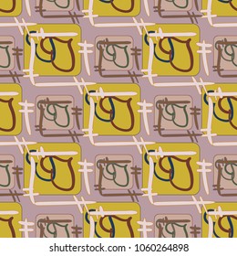 New colorful seamless pattern with doodle heart.