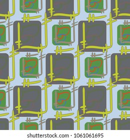 New colorful seamless pattern with doodle heart.