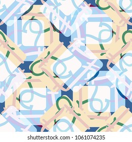 New colorful seamless pattern with doodle heart.