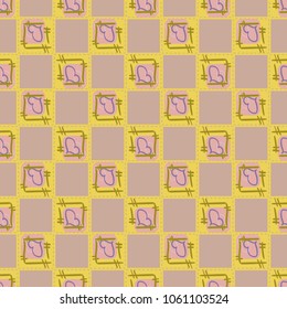 New colorful seamless pattern with doodle heart.