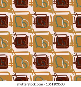 New colorful seamless pattern with doodle heart.