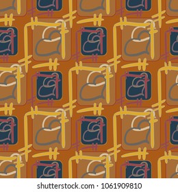 New colorful seamless pattern with doodle heart.