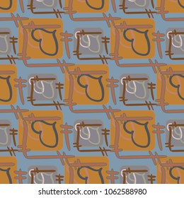 New colorful seamless pattern with doodle heart.