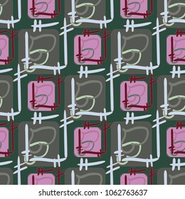New colorful seamless pattern with doodle heart.
