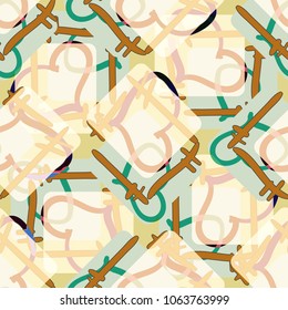 New colorful seamless pattern with doodle heart.