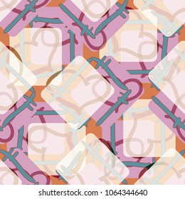 New colorful seamless pattern with doodle heart.