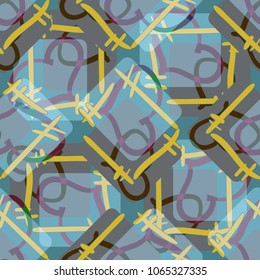 New colorful seamless pattern with doodle heart.
