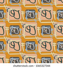 New colorful seamless pattern with doodle heart.