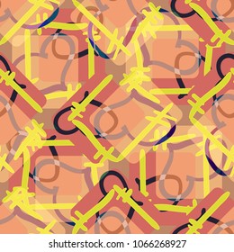 New colorful seamless pattern with doodle heart.