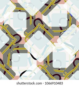 New colorful seamless pattern with doodle heart.