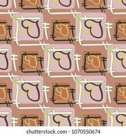 New colorful seamless pattern with doodle heart.