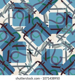 New colorful seamless pattern with doodle heart.
