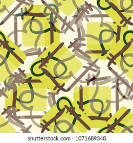 New colorful seamless pattern with doodle heart.