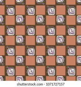 New colorful seamless pattern with doodle heart.