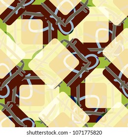New colorful seamless pattern with doodle heart.