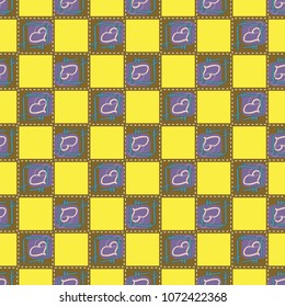 New colorful seamless pattern with doodle heart.