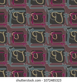 New colorful seamless pattern with doodle heart.