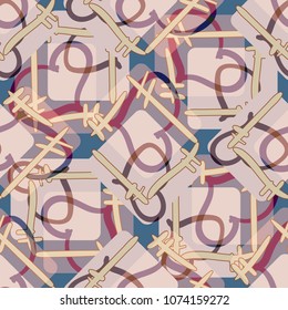 New colorful seamless pattern with doodle heart.