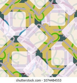 New colorful seamless pattern with doodle heart.