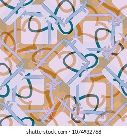 New colorful seamless pattern with doodle heart.